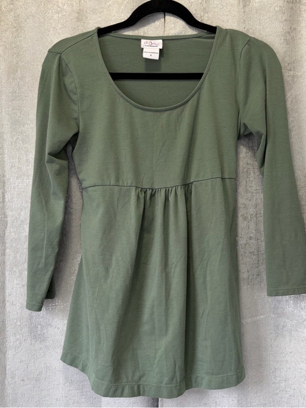 Y2K Vtg oh baby Motherhood Olive Green Long Sleeve top MATERNITY S
